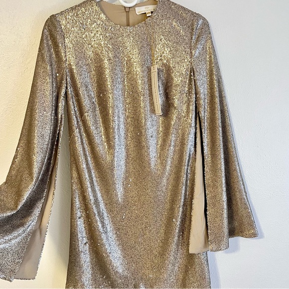 NWT Dress The Population sequin dress, XXS, Sand - Picture 3 of 14